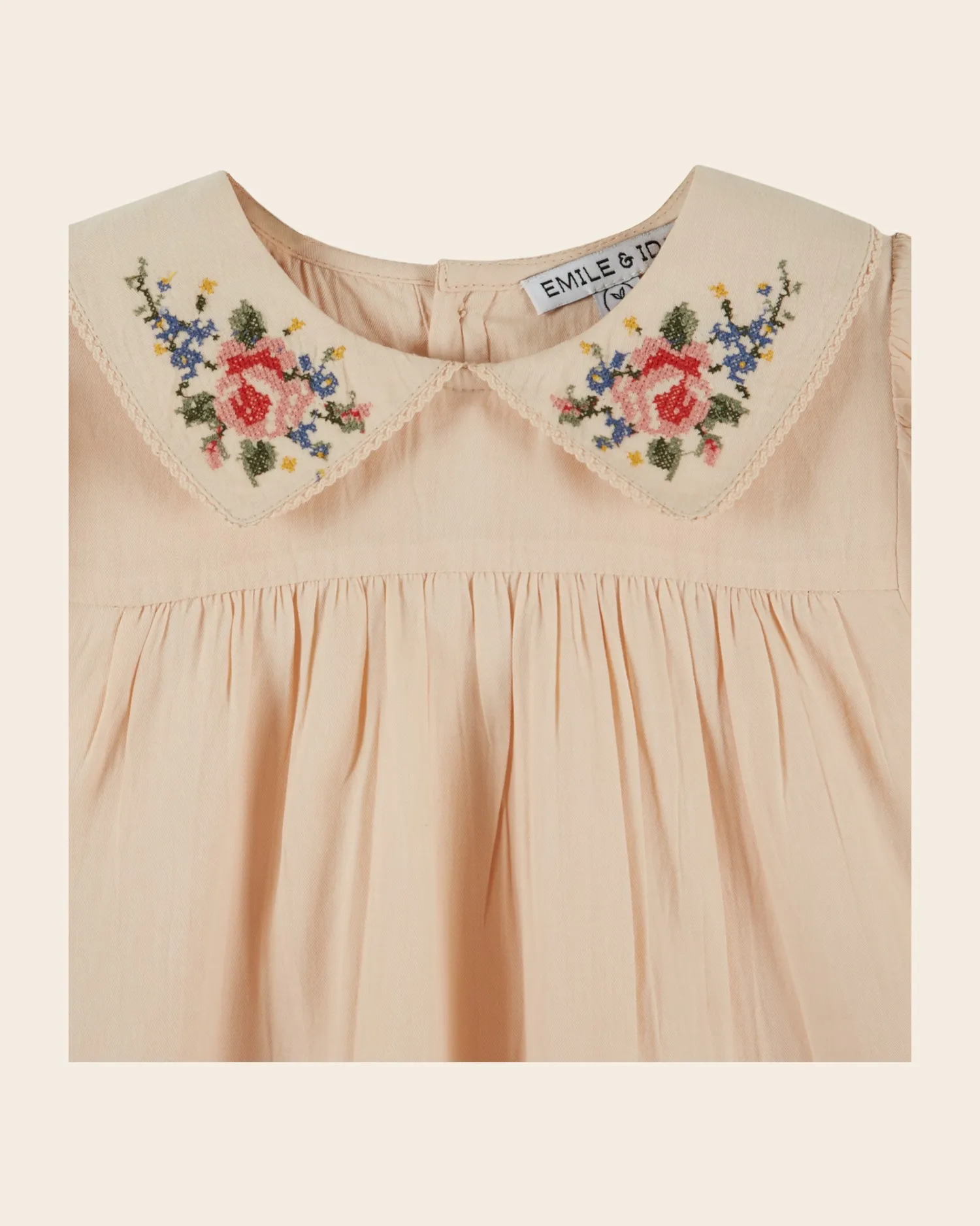 Emile et Ida Farine kjole beige broderet