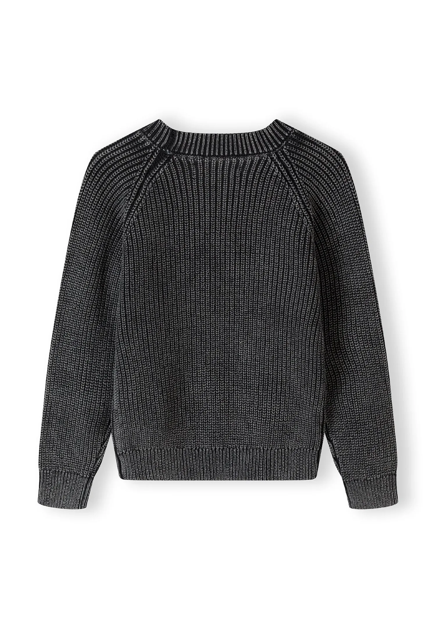 Minoti 43925 strikpullover dreng sort bomuld
