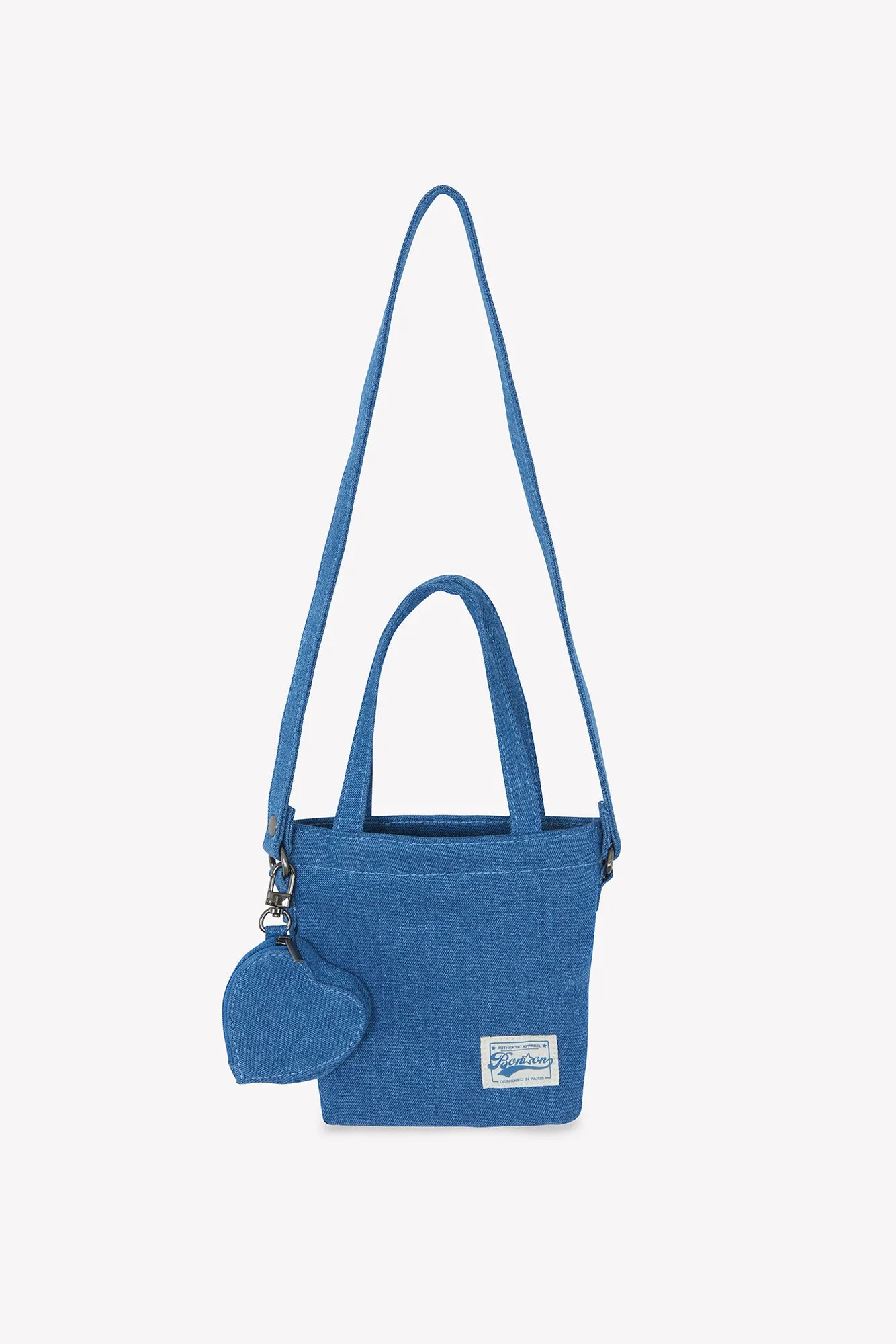 Bonton Chloé skuldertaske denim med hjerte