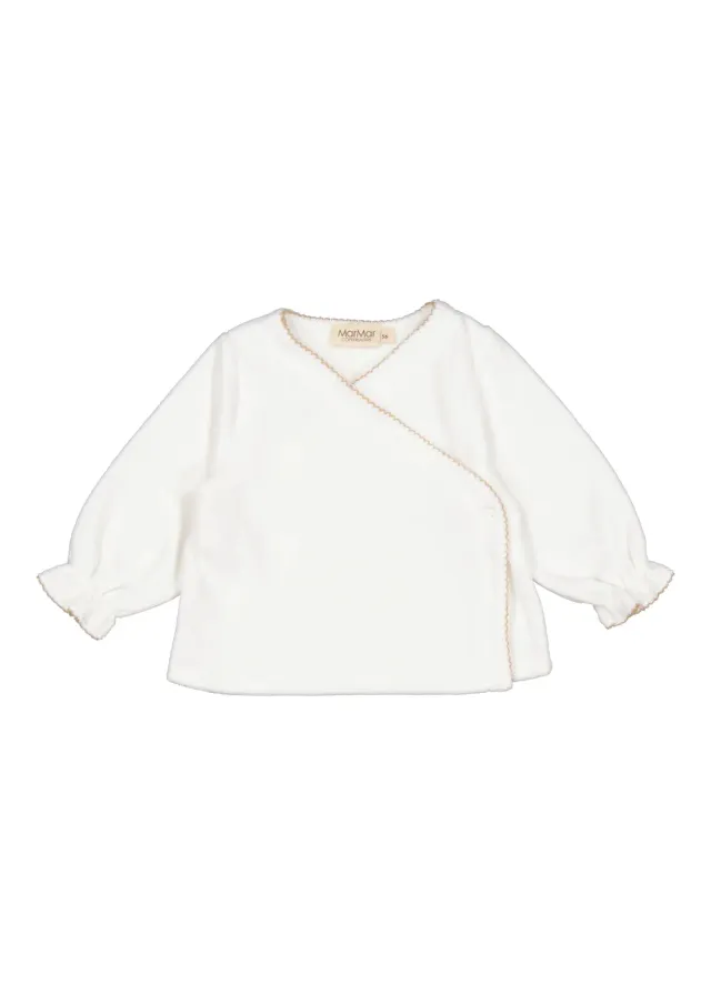 MarMar Tuba Wrap bluse Grey Sand picot fløjl