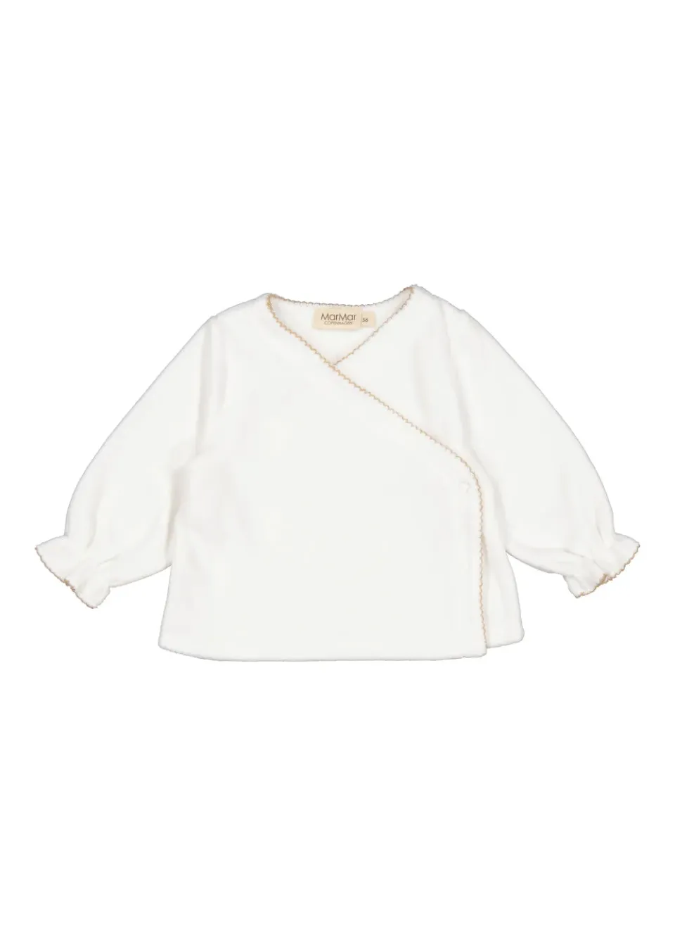 MarMar Tuba Wrap bluse Grey Sand picot fløjl