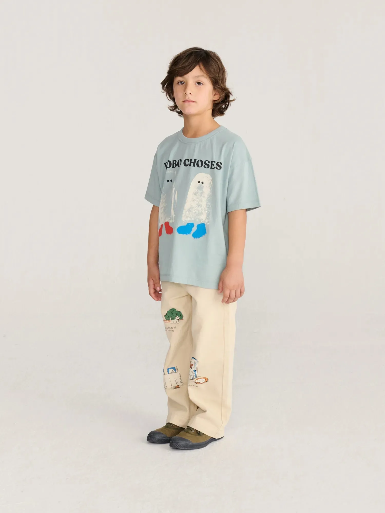 Bobo Choses Everyday Ghosts twill bukser 6-7 år hvide