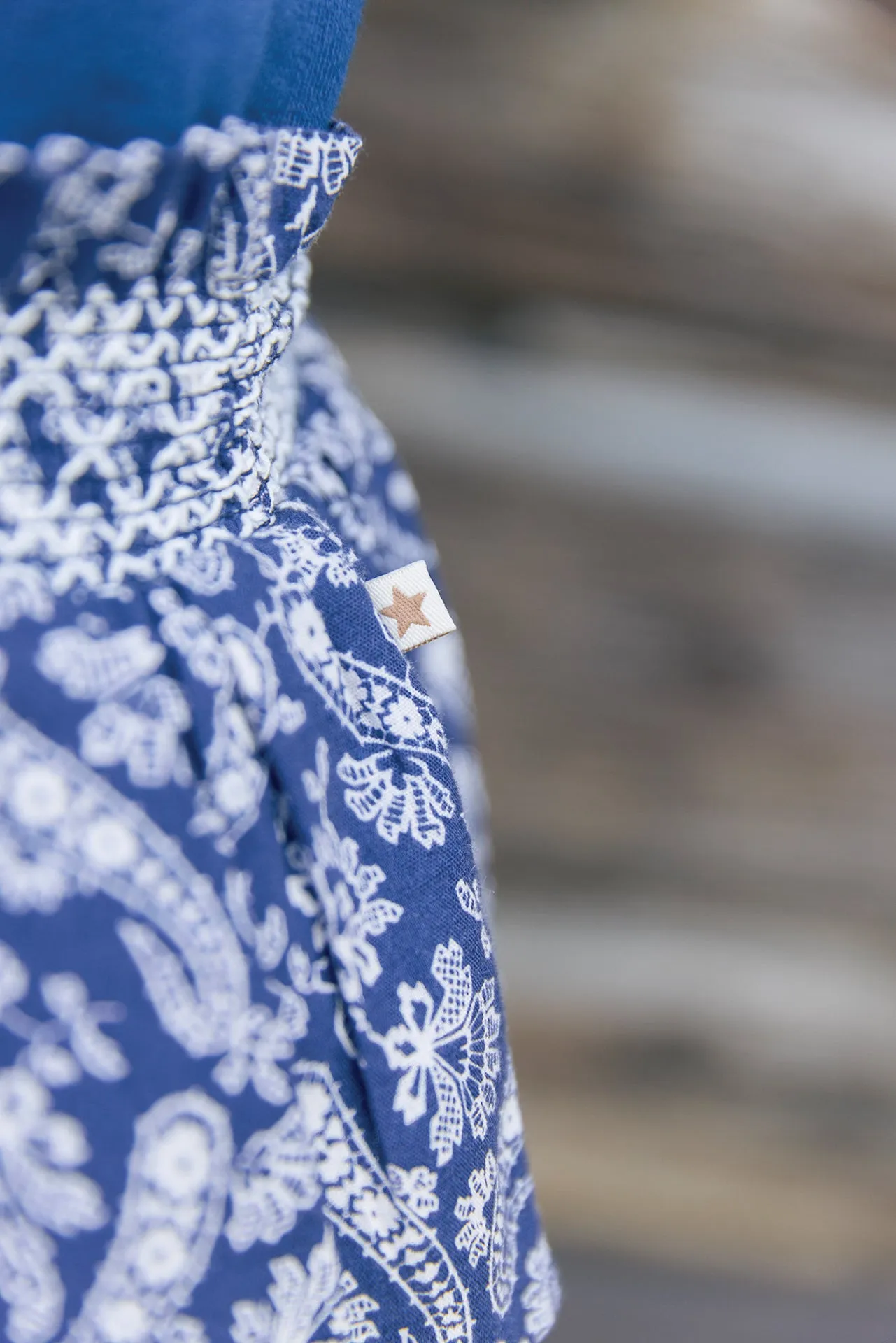 Bonton Bali nederdel blå bandana med flæser