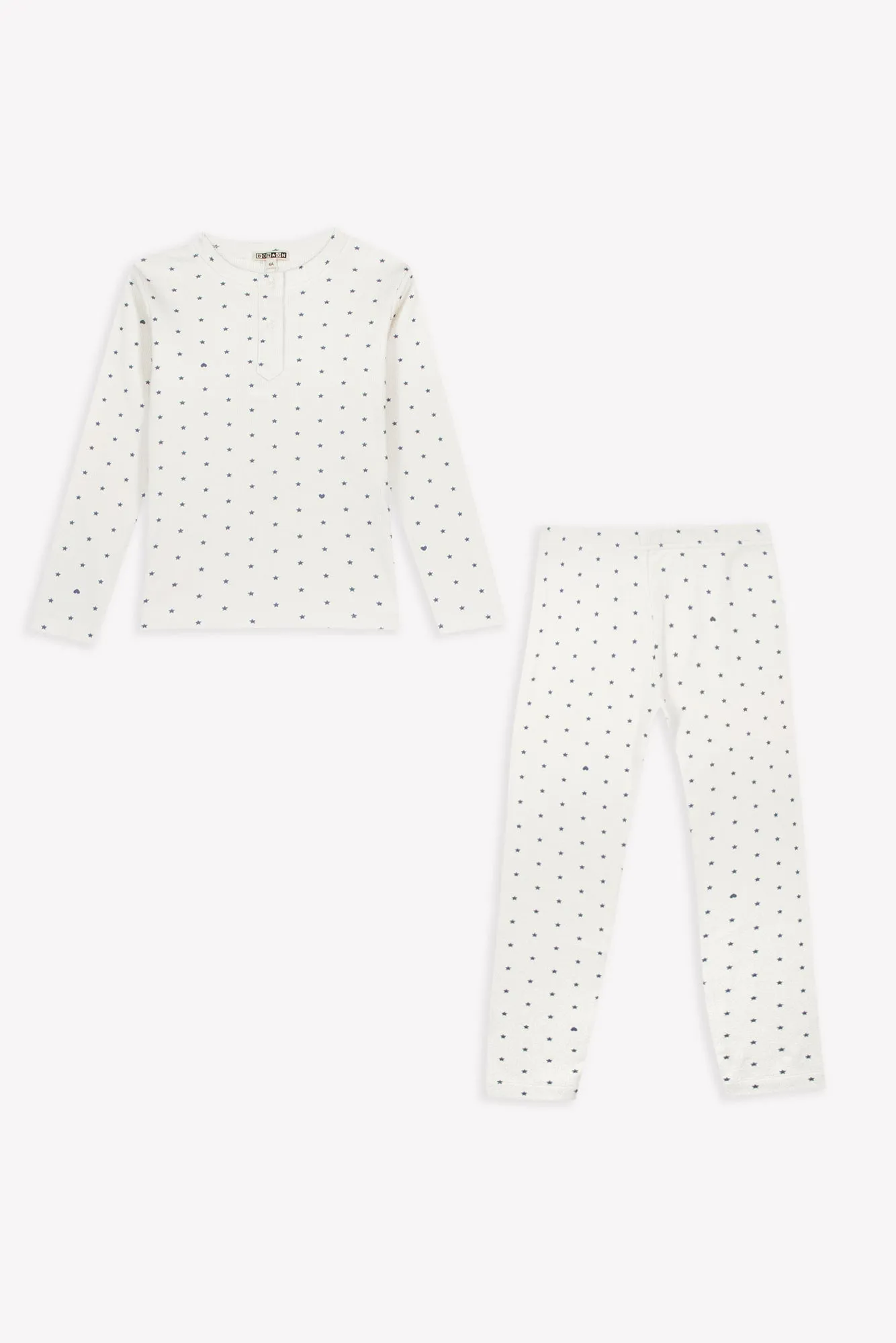 Bonton Polochon børnepyjamas blå stjerneprint