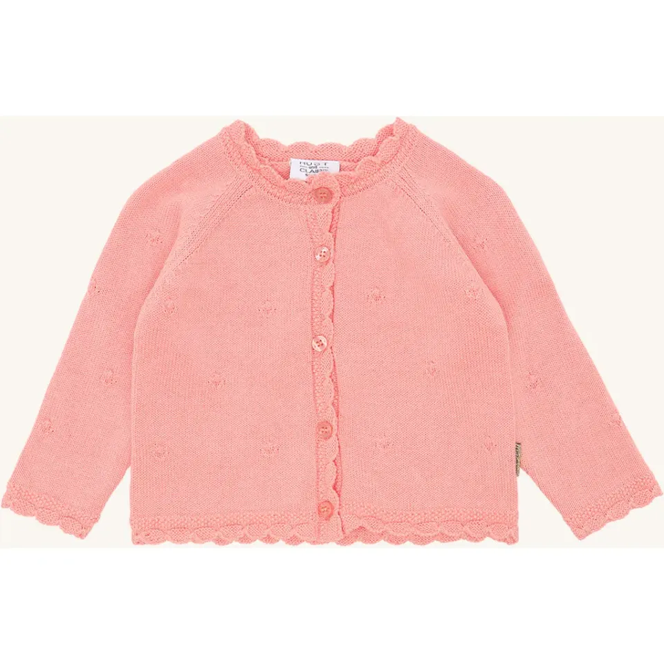 Hust & Claire Cilja Pointelle cardigan Shell bomuld