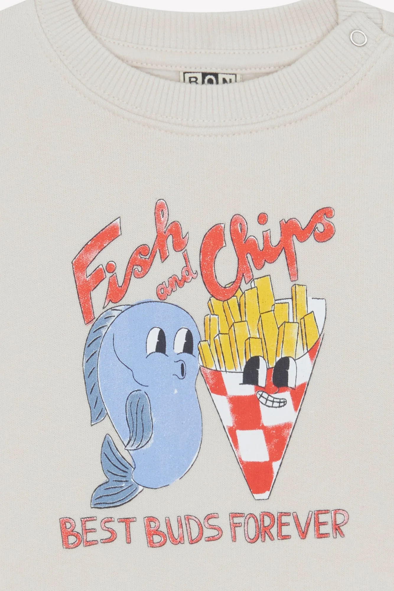 Bonton Smily Fish Chips sweatshirt bomuld