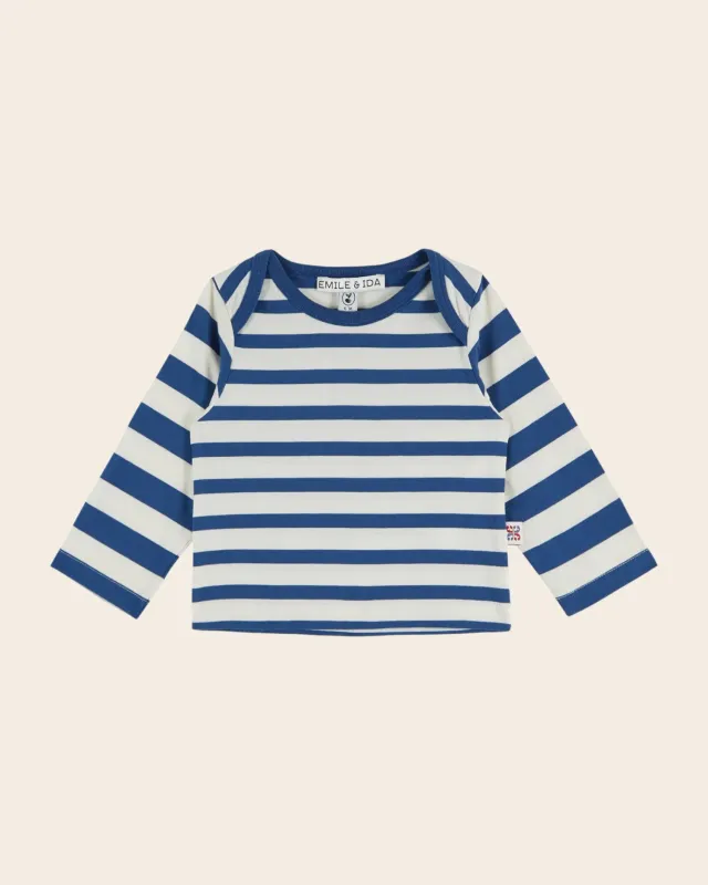 Emile et Ida Rayé baby t-shirt blå stribet