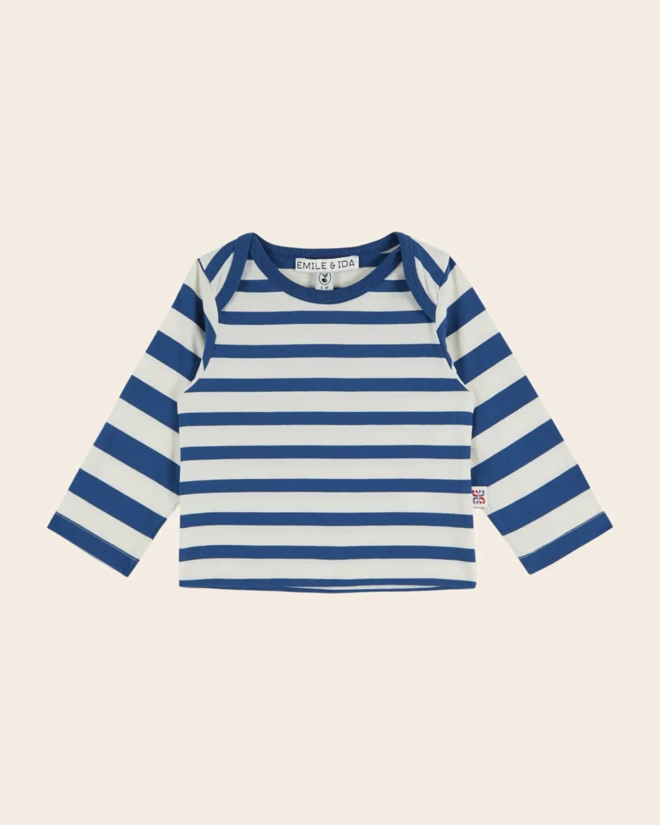 Emile et Ida Rayé baby t-shirt blå stribet