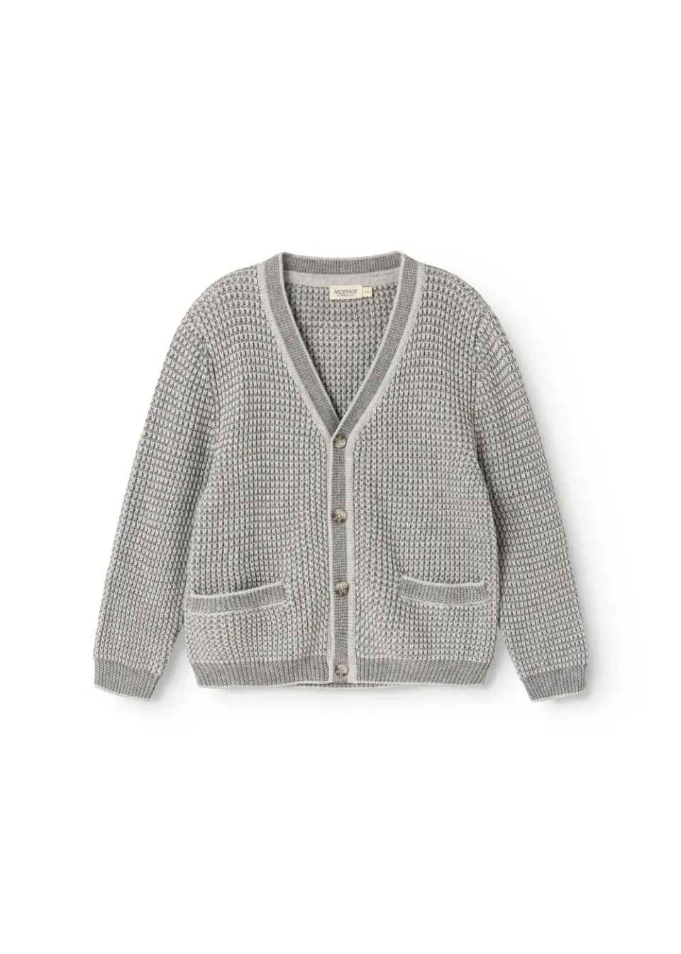 MarMar Tarono strikcardigan Grey Melange Stripe med lommer