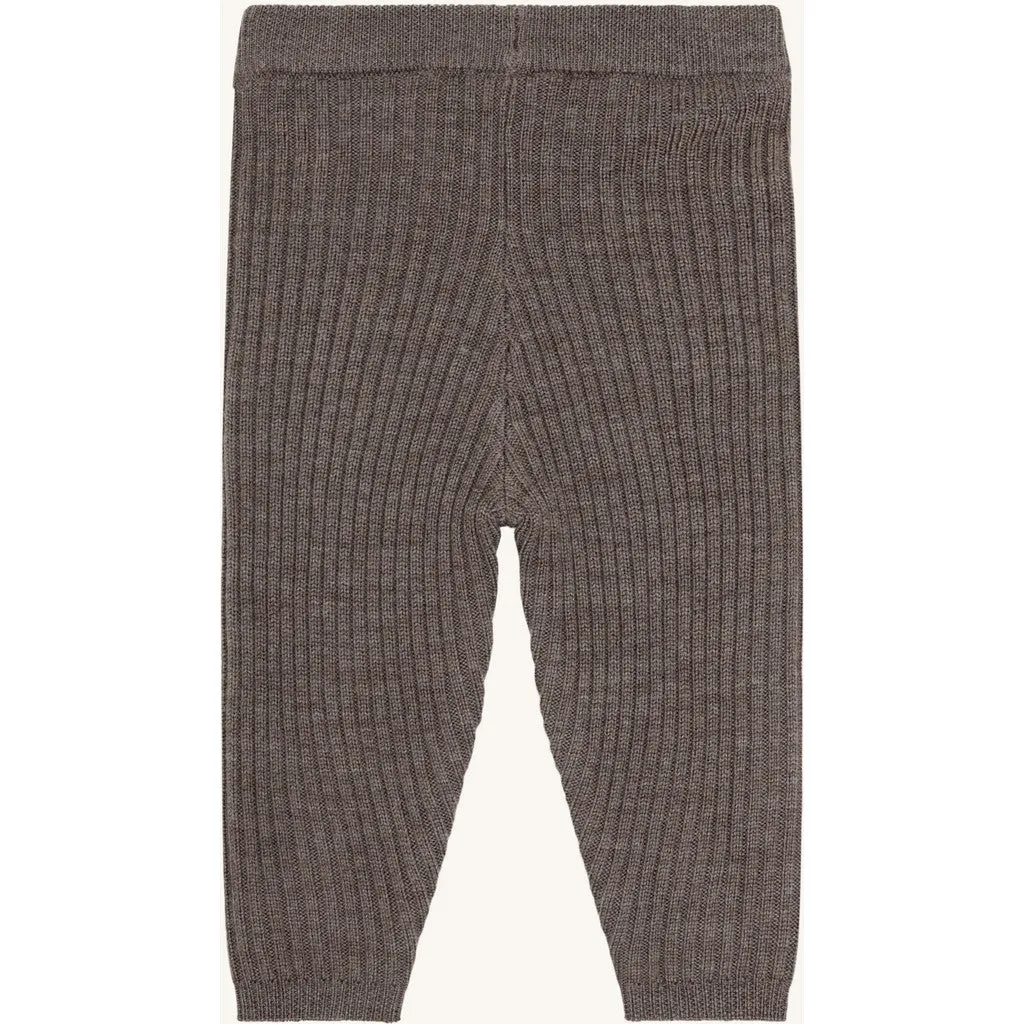 Hust & Claire Lui Wool Rib leggings Deer Melange uld