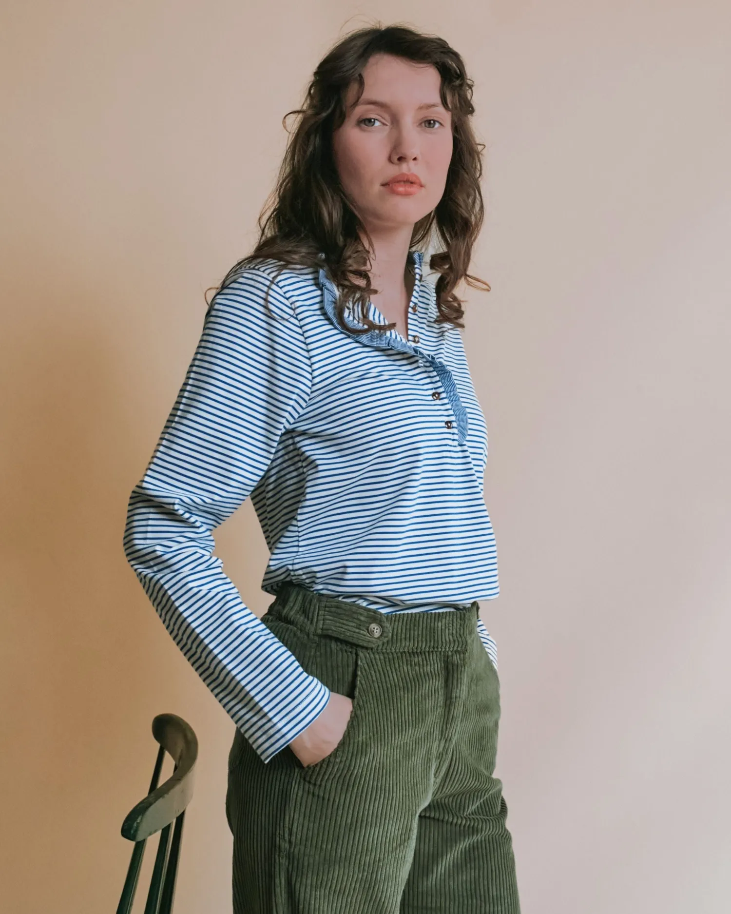 Emile et Ida Evania t-shirt blå stribet langærmet