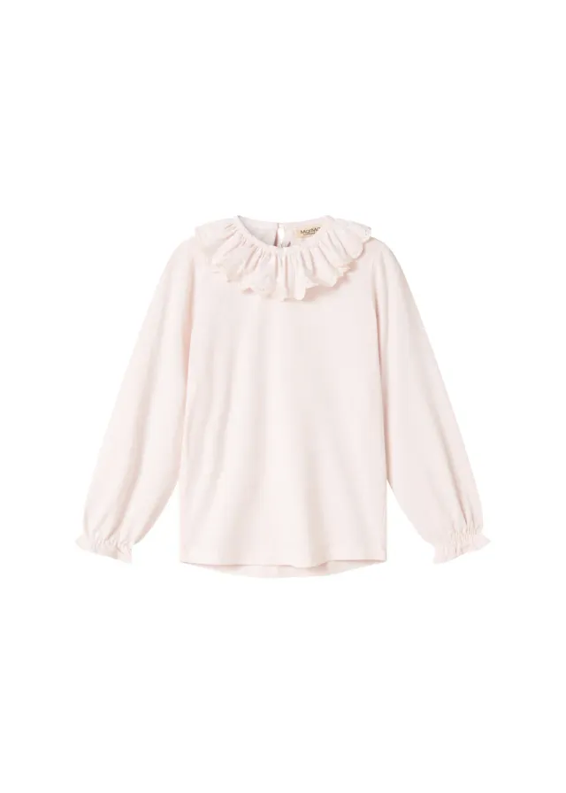 MarMar Talla Frill bluse Lilac Frost hulmønster