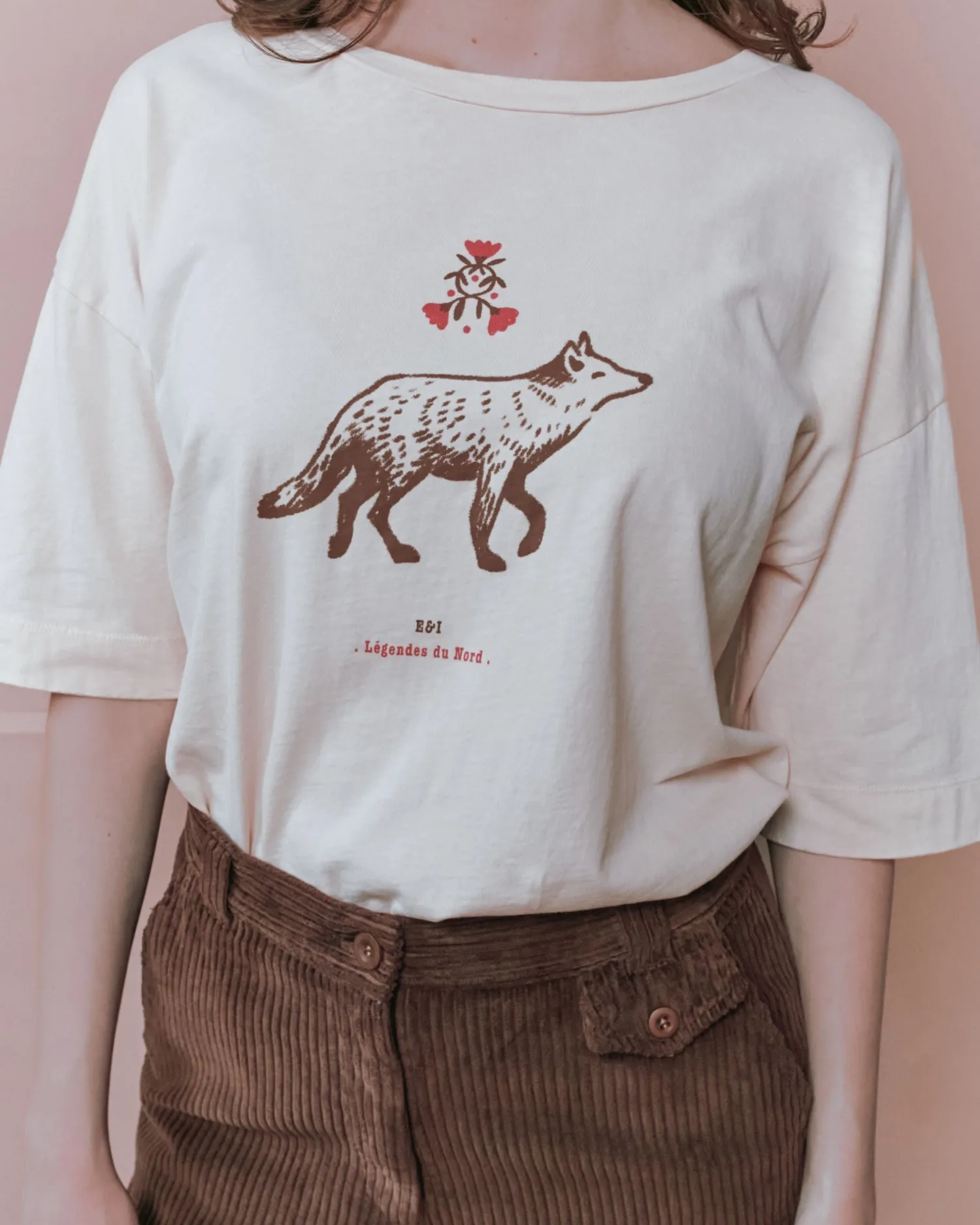 Emile et Ida Elly1 T-shirt dame beige oversize