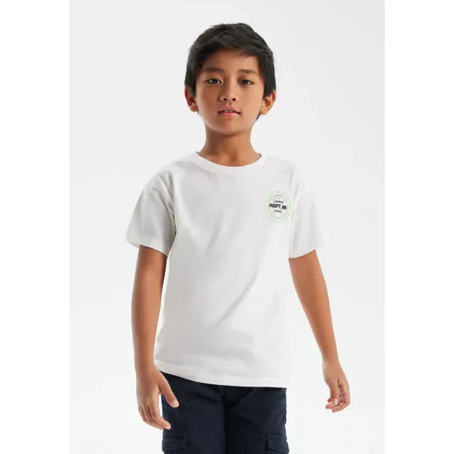 Minoti 38334 t-shirt hvid bomuld med rundhals
