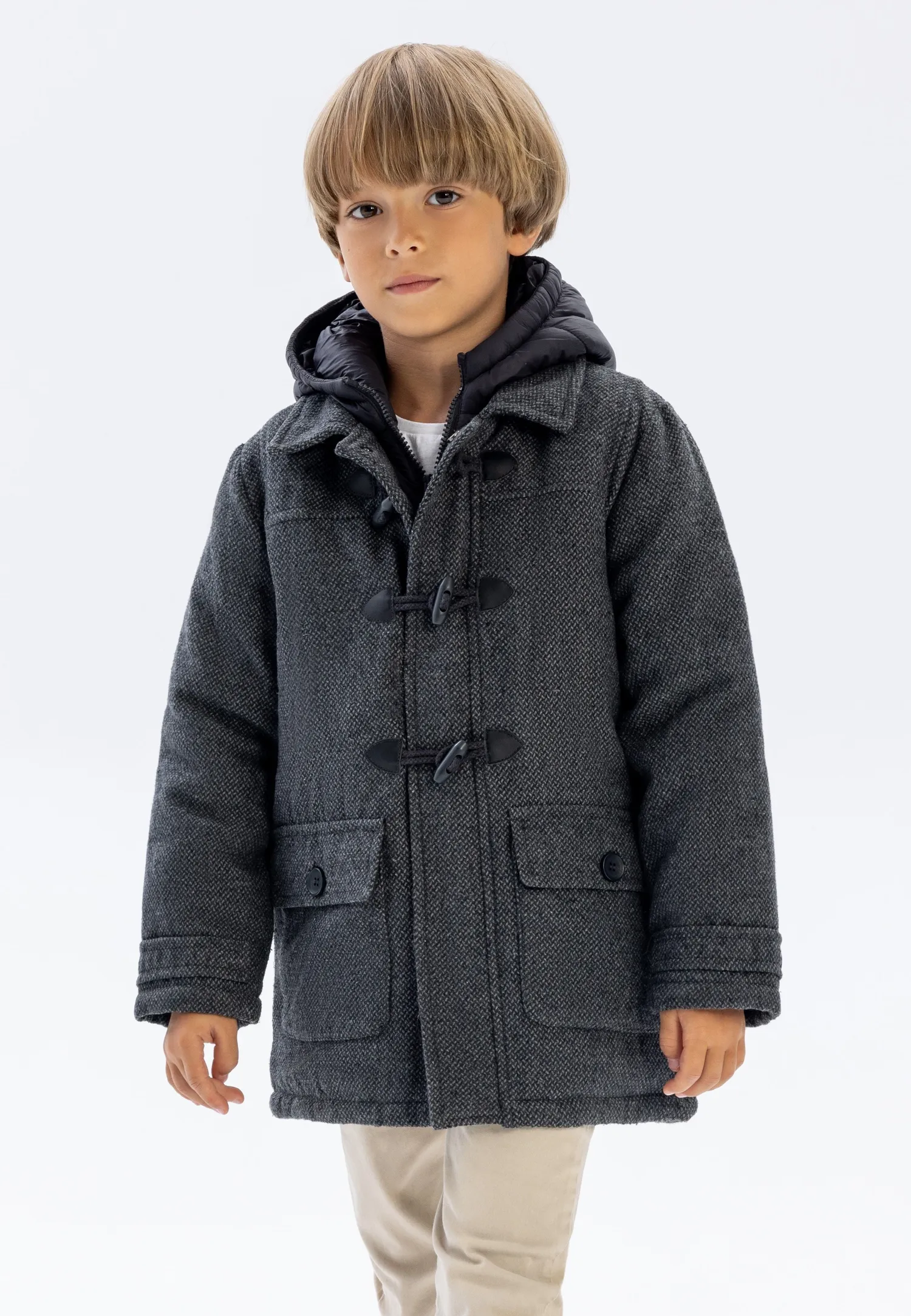 Minoti 41096 dufflecoat koksgrå til drenge