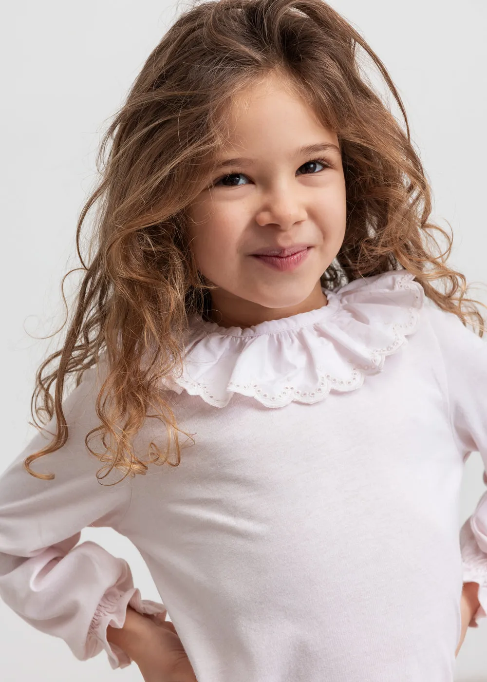 MarMar Talla Frill bluse Lilac Frost hulmønster