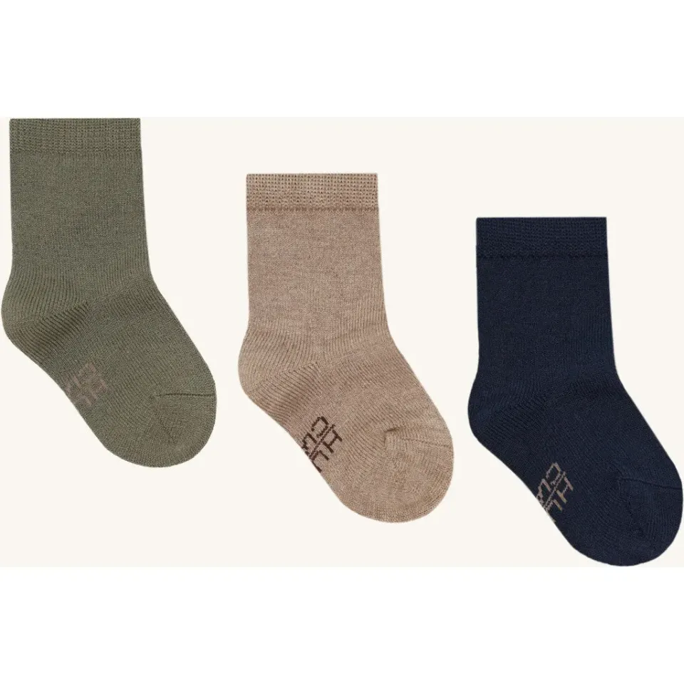 Hust & Claire Foty 3-pak strømper More Navy uld bambus