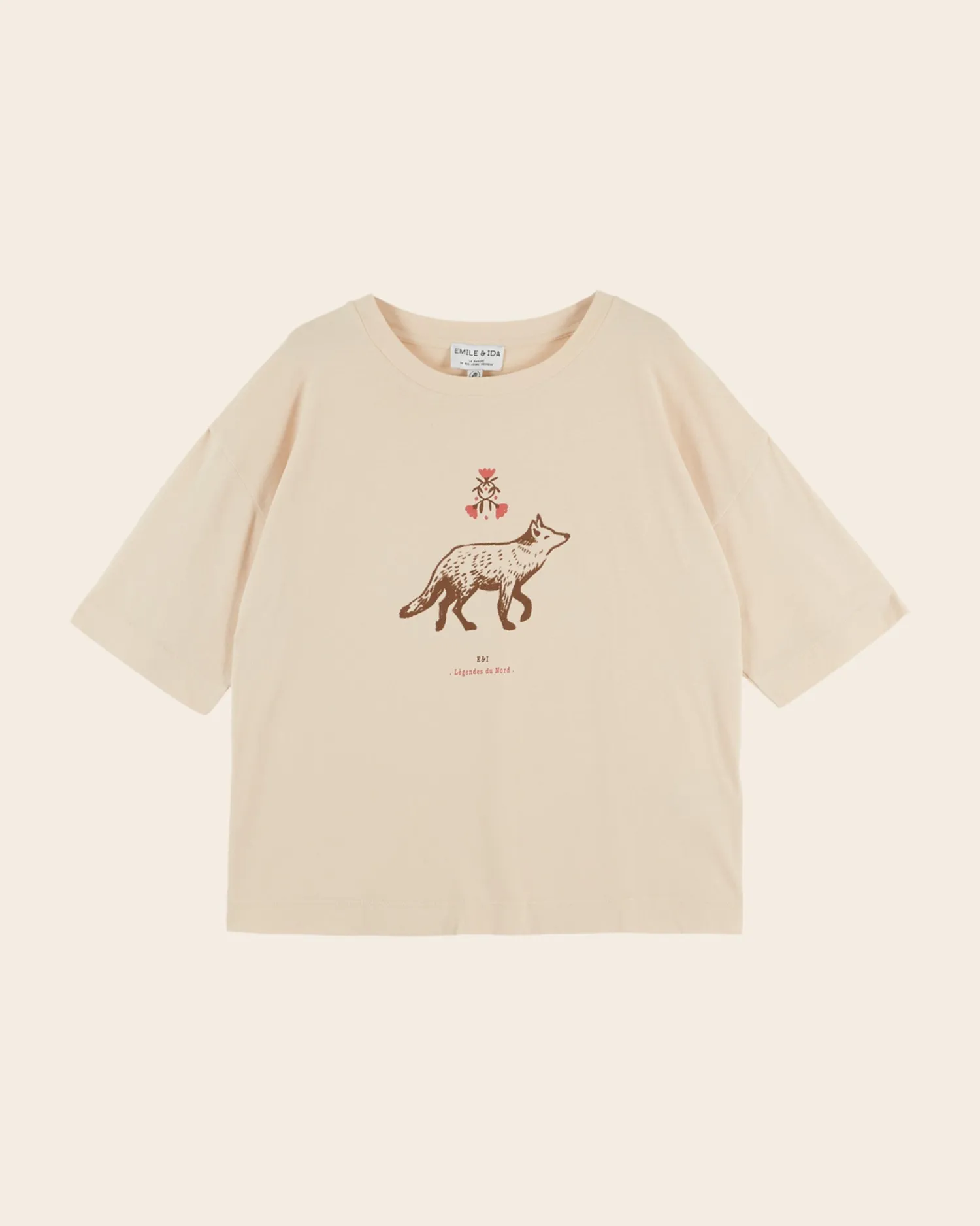 Emile et Ida Elly1 T-shirt dame beige oversize