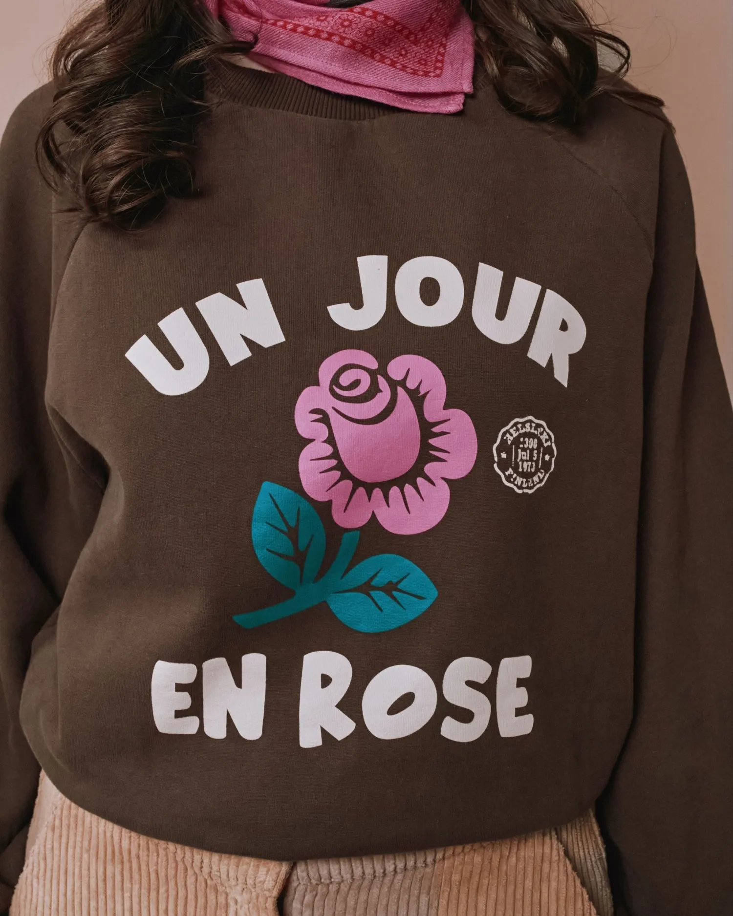 Emile et Ida Un jour en rose sweatshirt brun dame