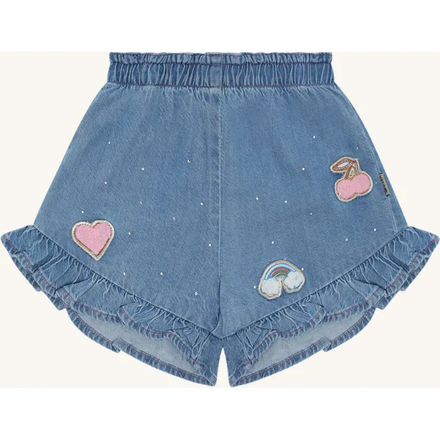 Hust & Claire Helena Sparkling shorts Blue Denim Tencel