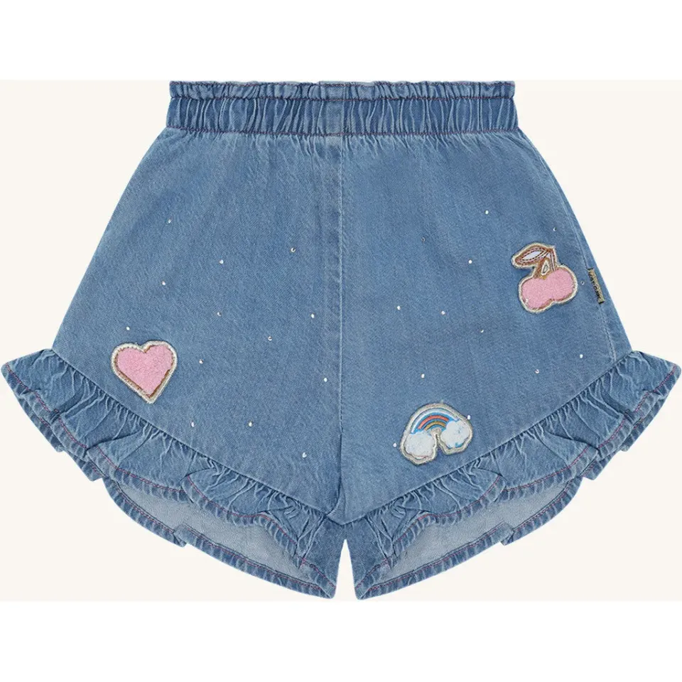 Hust & Claire Helena Sparkling shorts Blue Denim Tencel