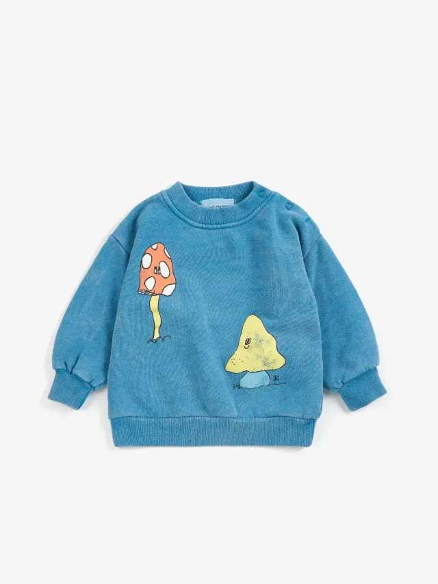 Bobo Choses Mush Monster Duo sweatshirt blå baby