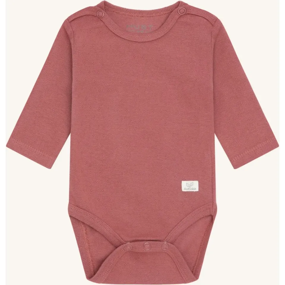 Hust & Claire HCBam Pointelle body Dry Rose økologisk bomuld