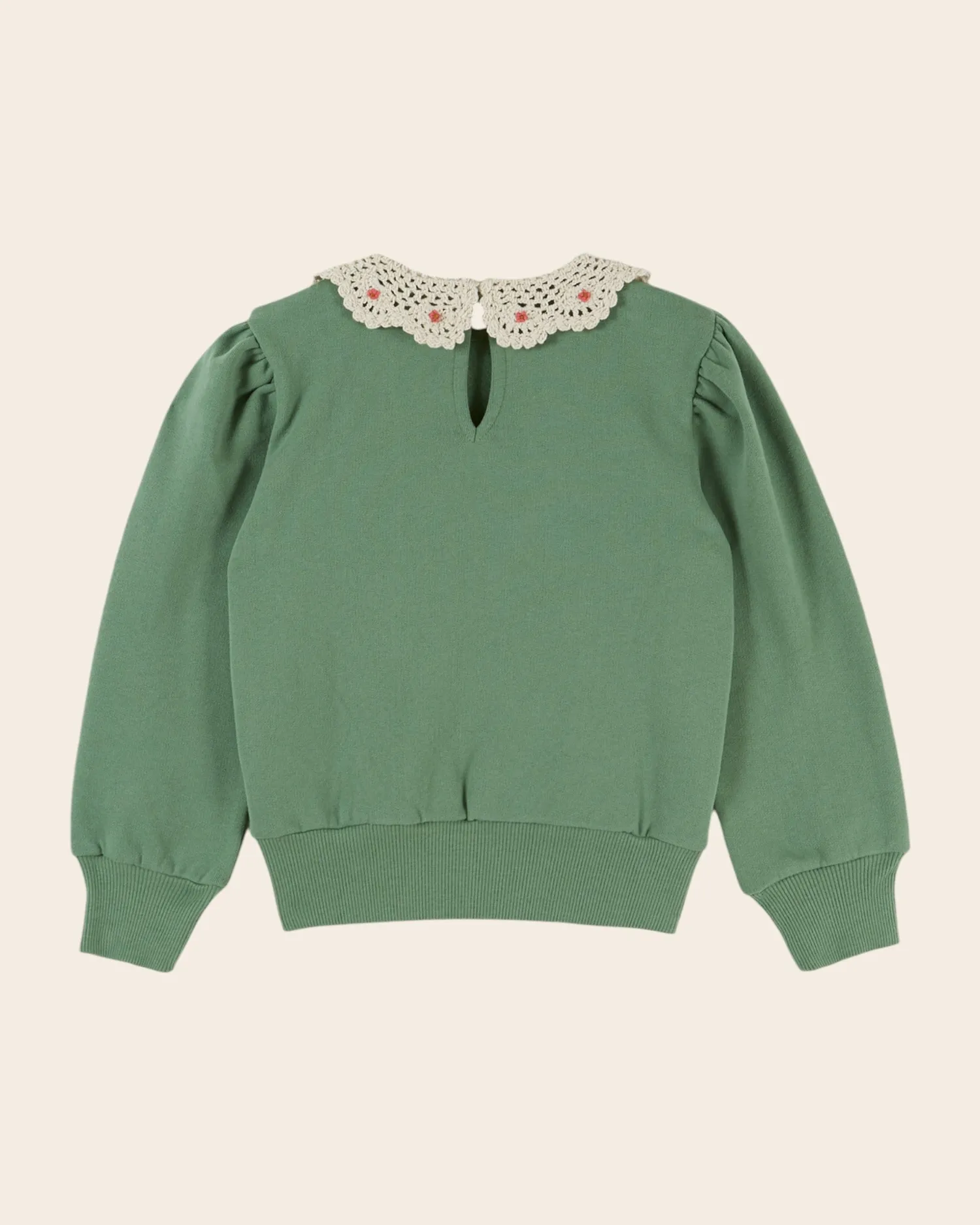 Emile et Ida Col Crochet sweatshirt grøn hæklet krave