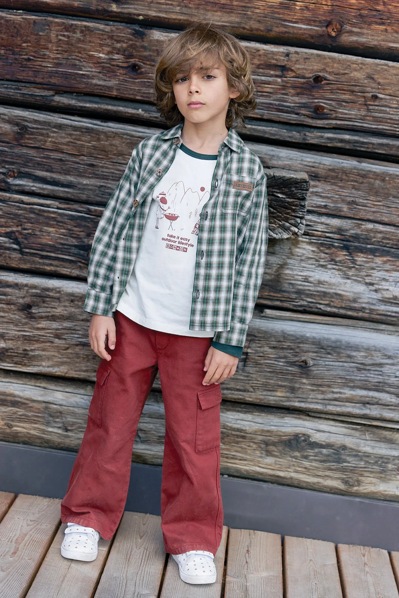 Bonton Paname skjorte ternet Nordic Sea