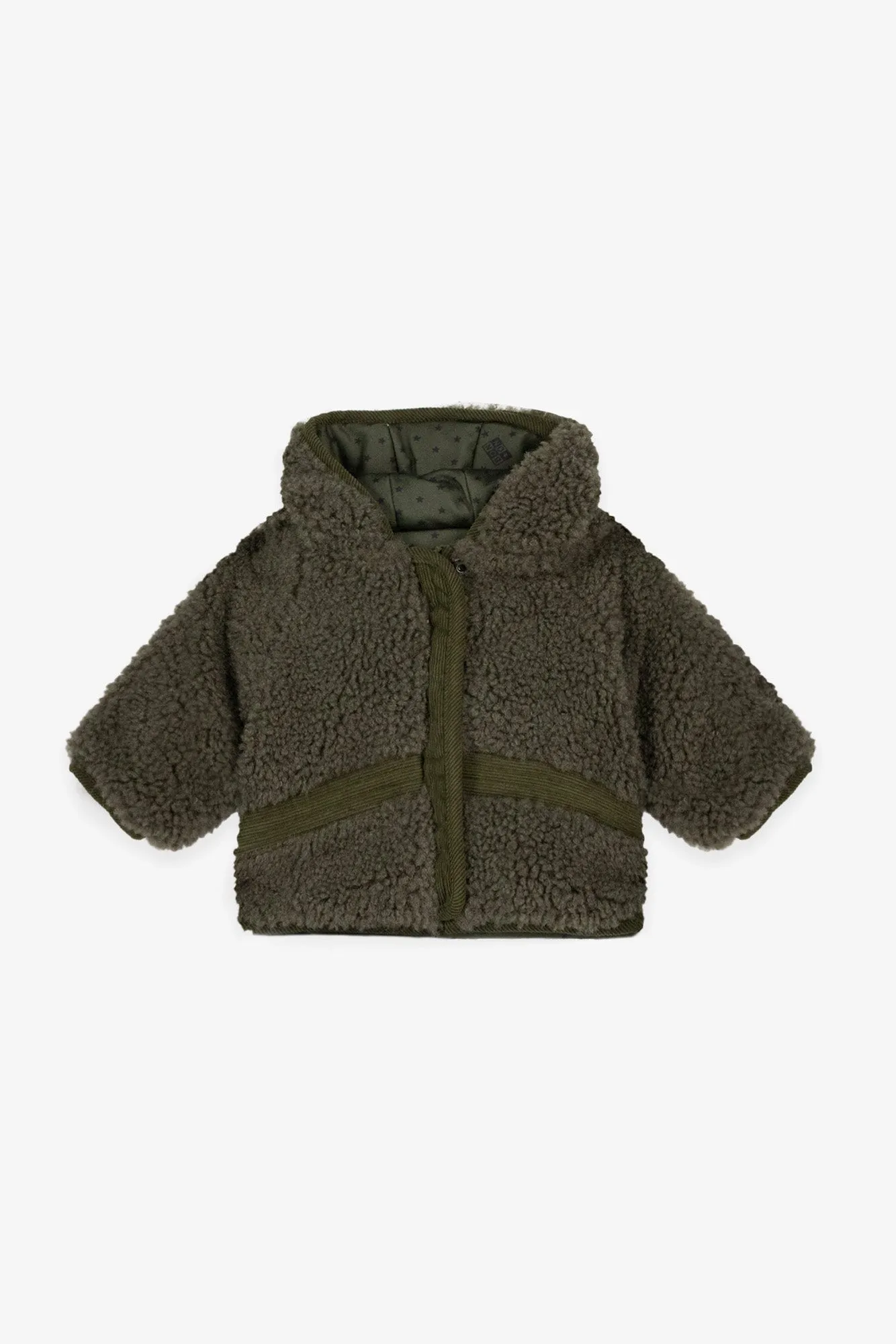 Bonton Piper jakke sherpa kaki highland stjernefoer