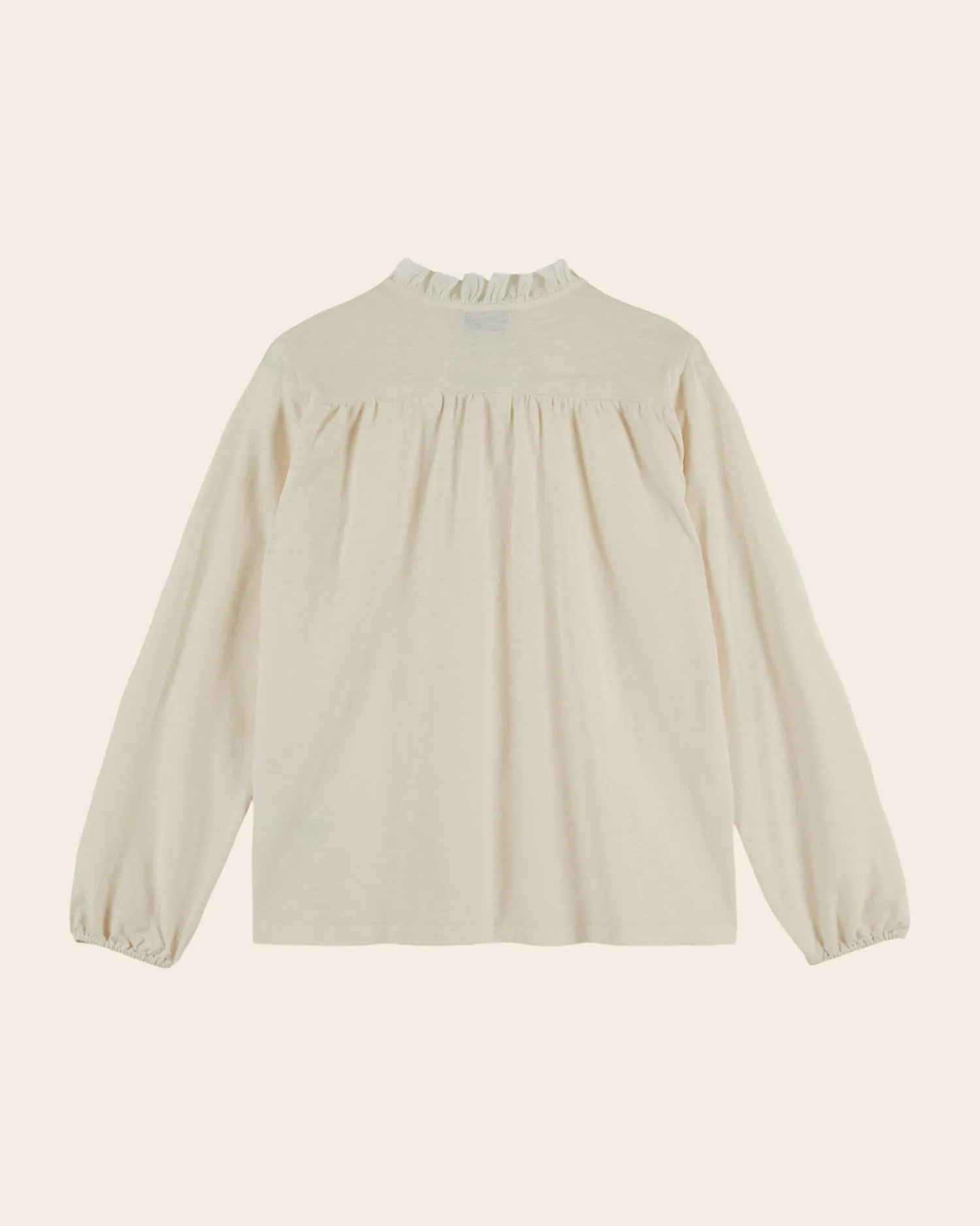 Emile et Ida Esha Ecru t-shirt øko flæse