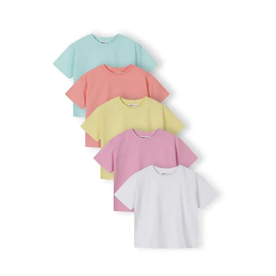 Minoti 44835 t-shirts 5-pak pastel til piger