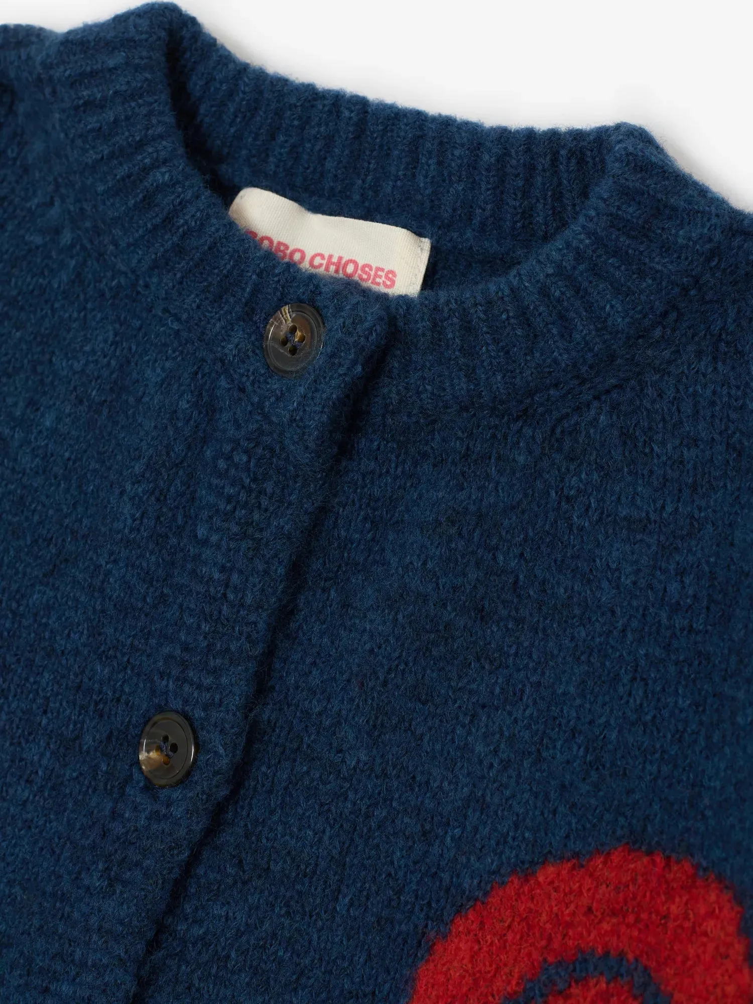 Bobo Choses Stamp Bloom cardigan 2-3Y mørkeblå