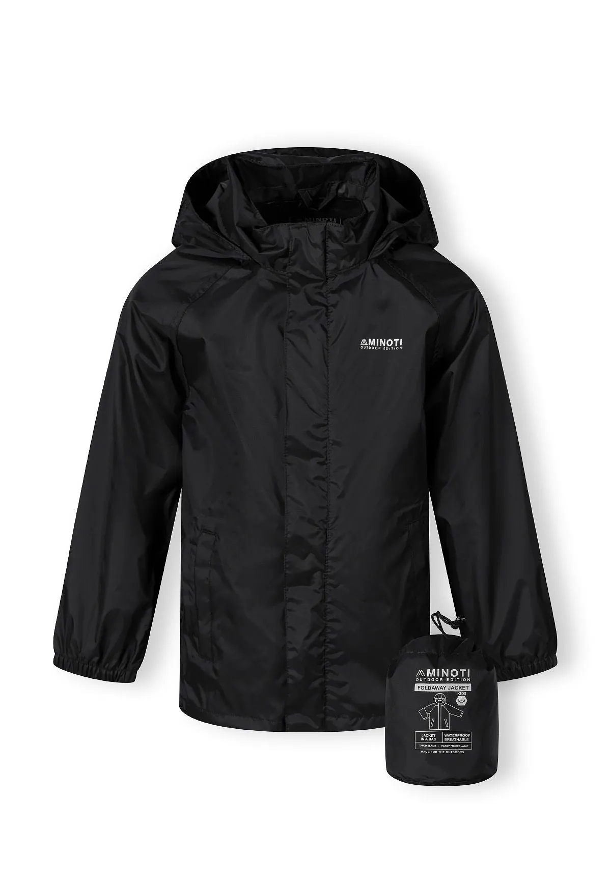 Minoti 43107 regnjakke til piger sort softshell