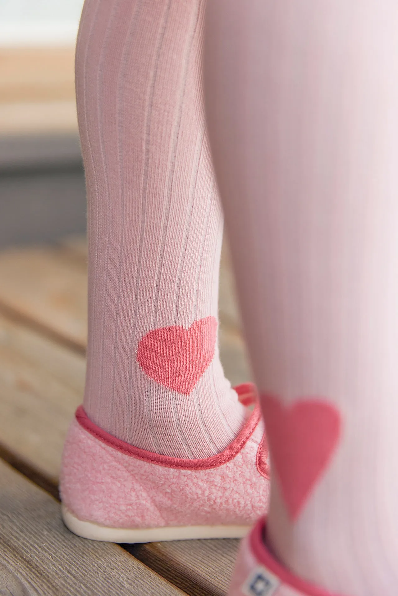 Bonton Mippy Rose Blossom strømpebukser lyserød rib