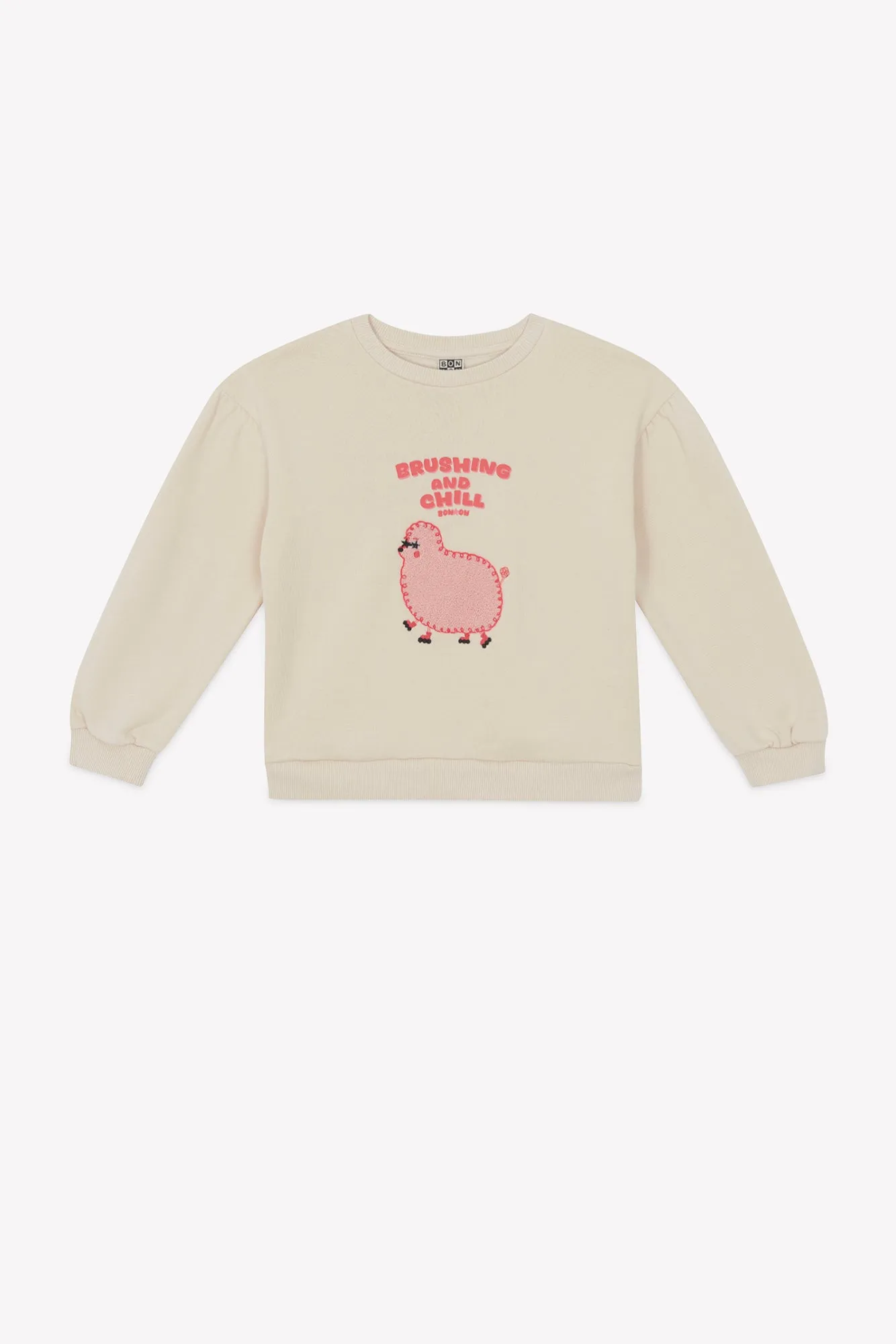 Bonton Lys sweatshirt ecru får brushing pige