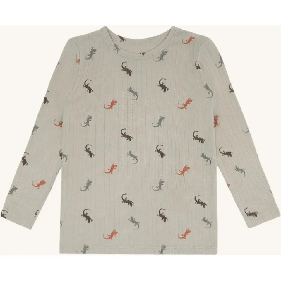 Hust & Claire Austin Lizards bluse Greene Stone bambus
