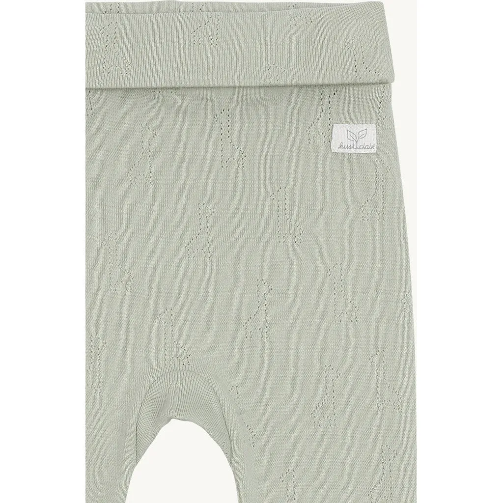 Hust & Claire Las Pointelle leggings Green Sage øko