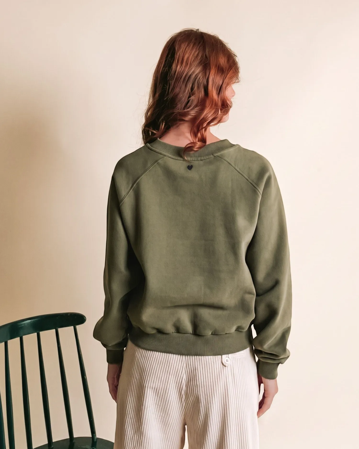 Emile et Ida Earl sweatshirt grøn logo økologisk bomuld