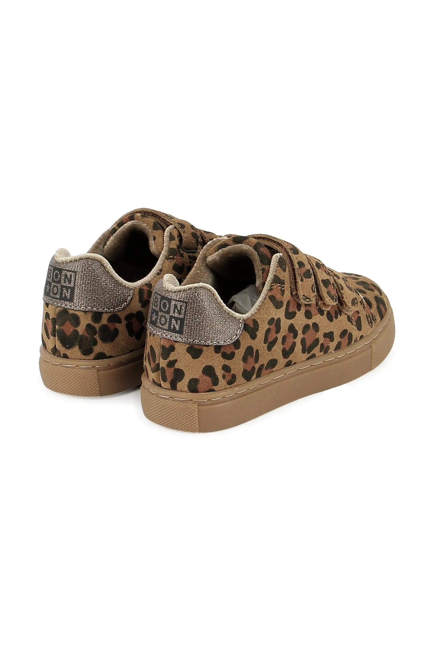 Bonton Basil sneakers leopard velcro sølv