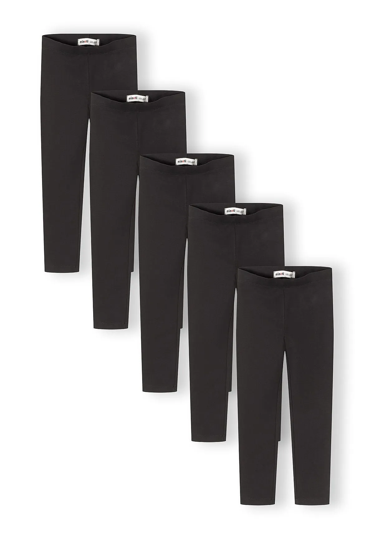 Minoti 44855 leggings 5-pak sort bomuld