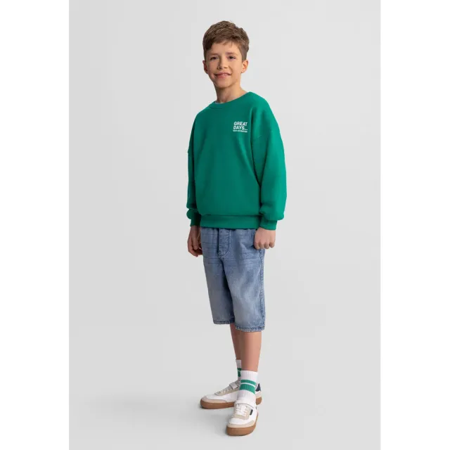 Minoti 44947 jeansshorts sort lyseblå 2-pak til drenge