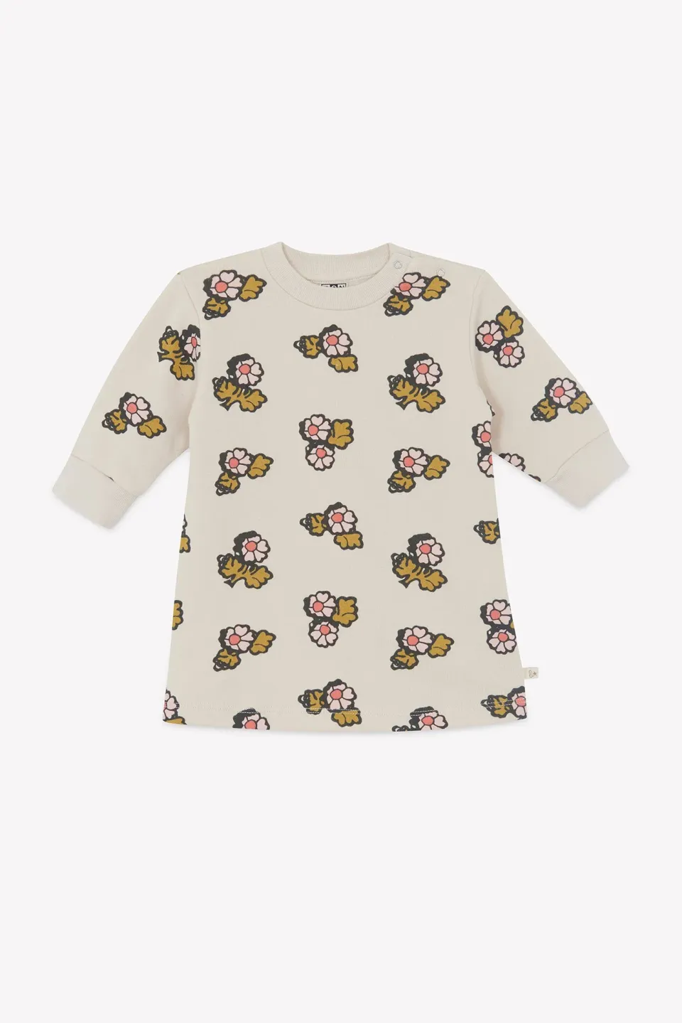 Bonton Smilydress kjole blomstret bomuld ecru