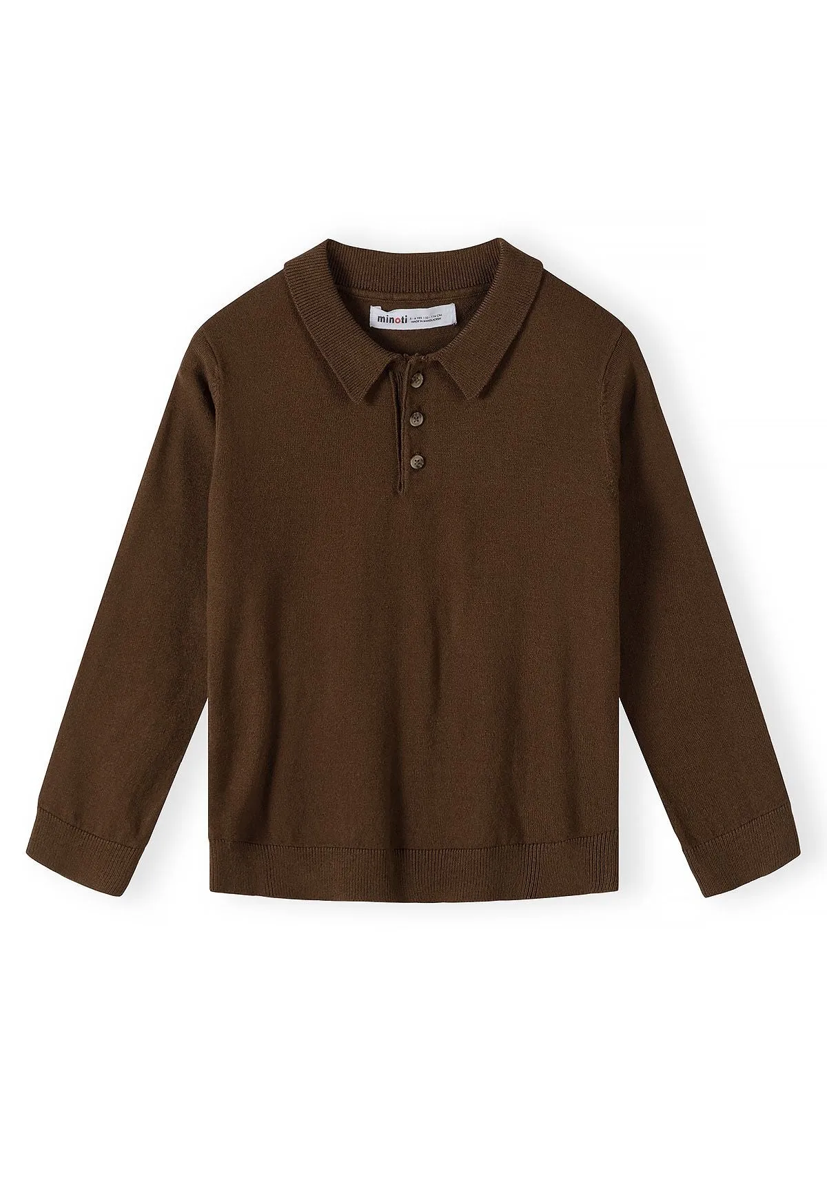 Minoti 45570 pullover til drenge brun polo