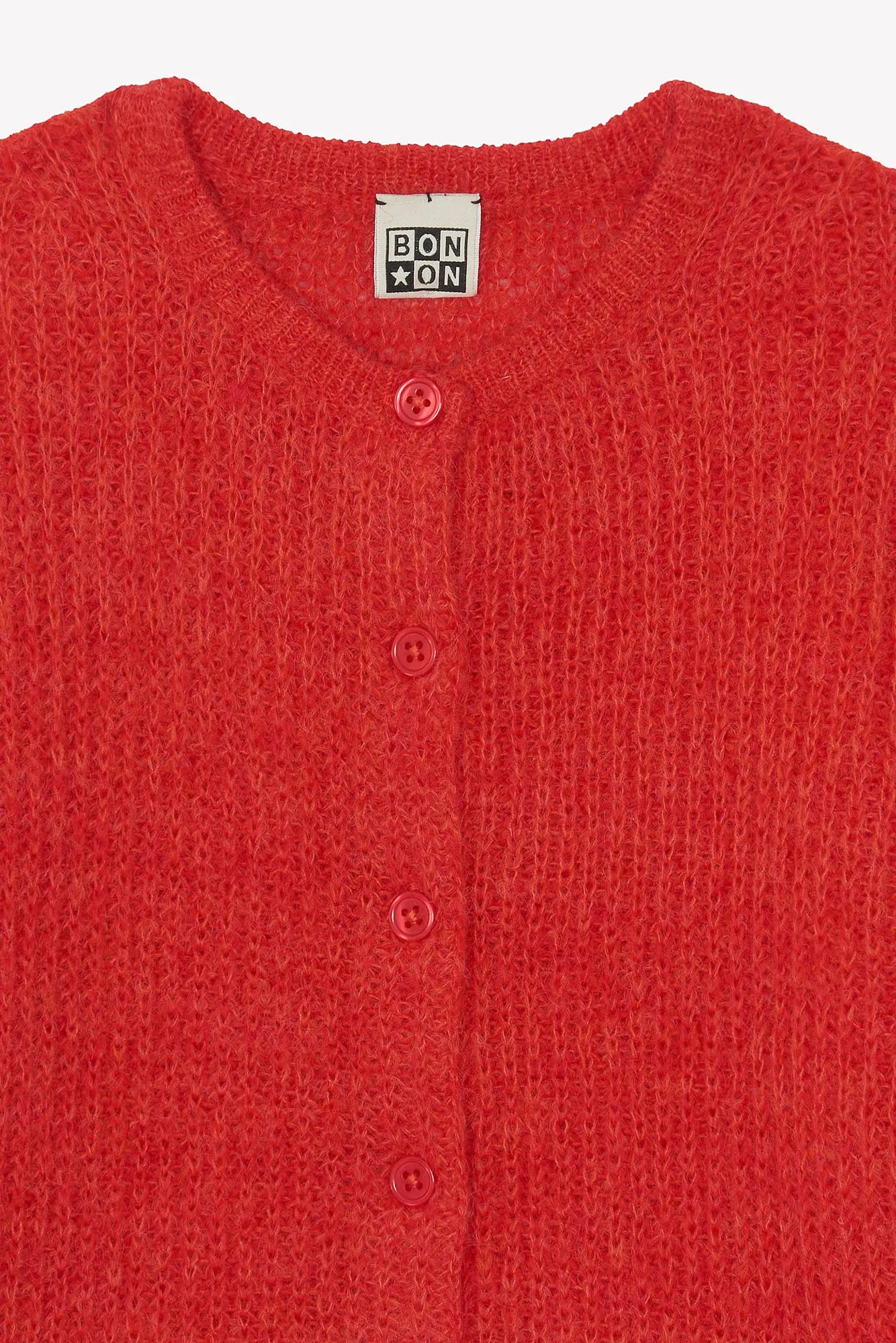 Bonton Lizbeth Red Flag cardigan rød rib