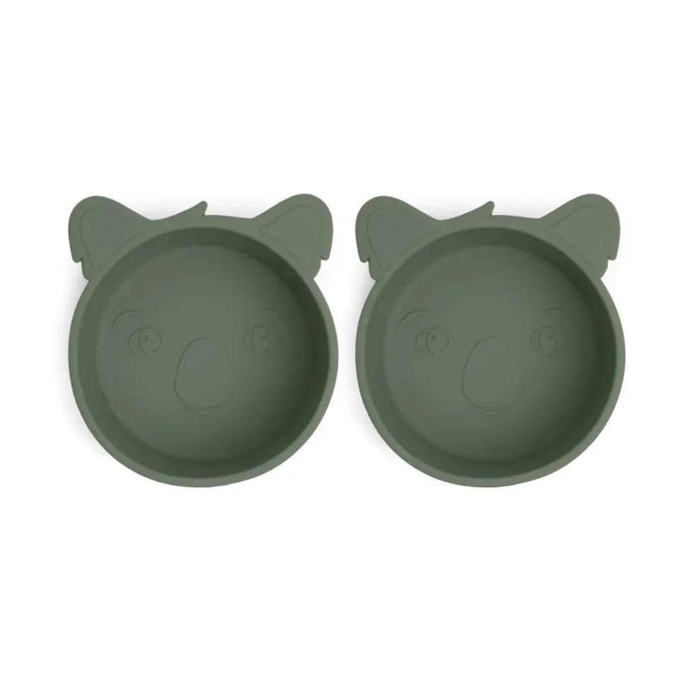 nuuroo Alex dyb tallerken 2-pak dusty green silikone