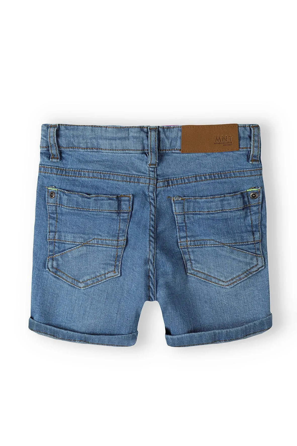 Minoti 38493 denimshorts til drenge blå stretch