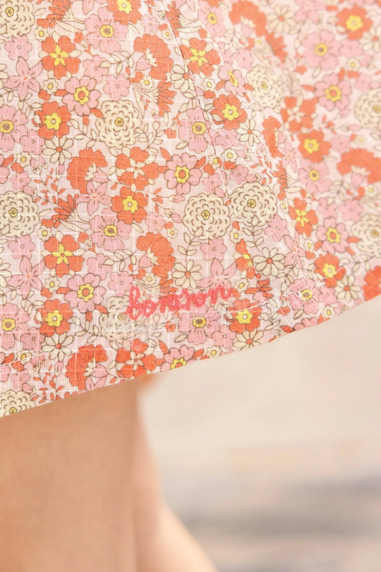 Bonton Noisette kjole rosa blomstret baby