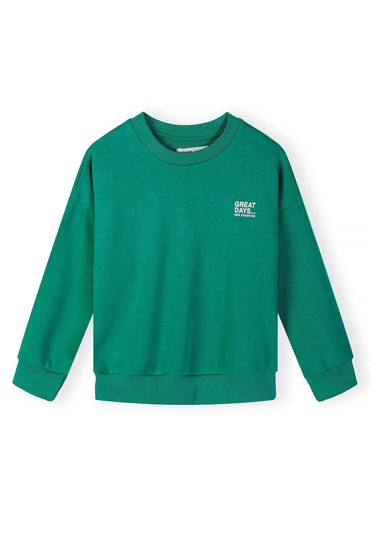 Minoti 44804 sweatshirt hvid grøn 2-pak