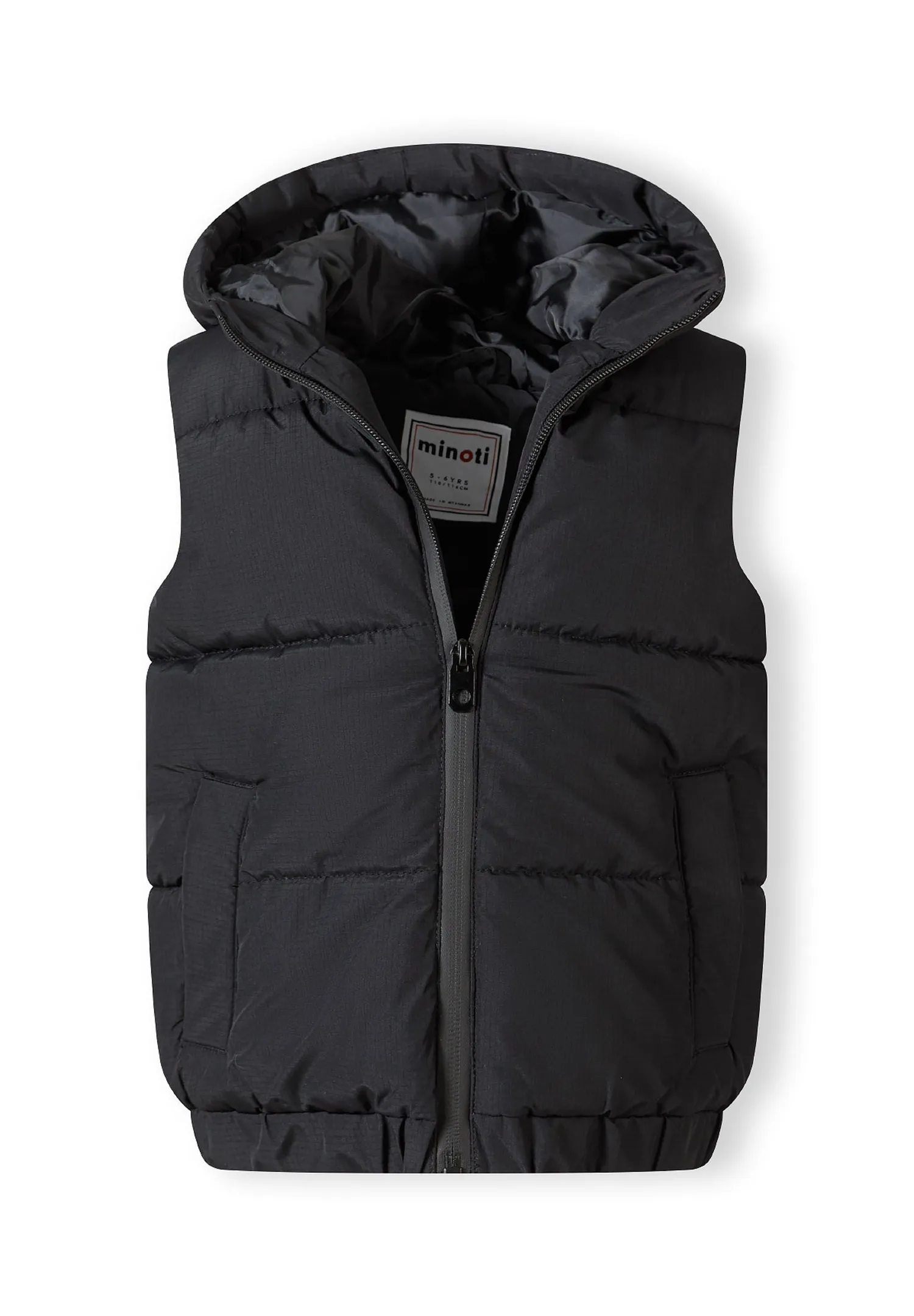 Minoti 43266 stepvest til drenge sort quiltet